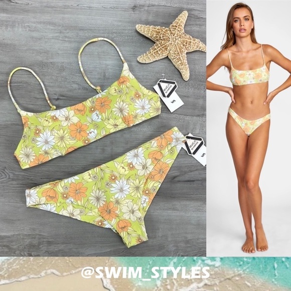 ☀️RVCA☀️ DREAMFIELD BRALETTE DREAMFIELD CHEEKY BIKINI SET - Picture 1 of 15